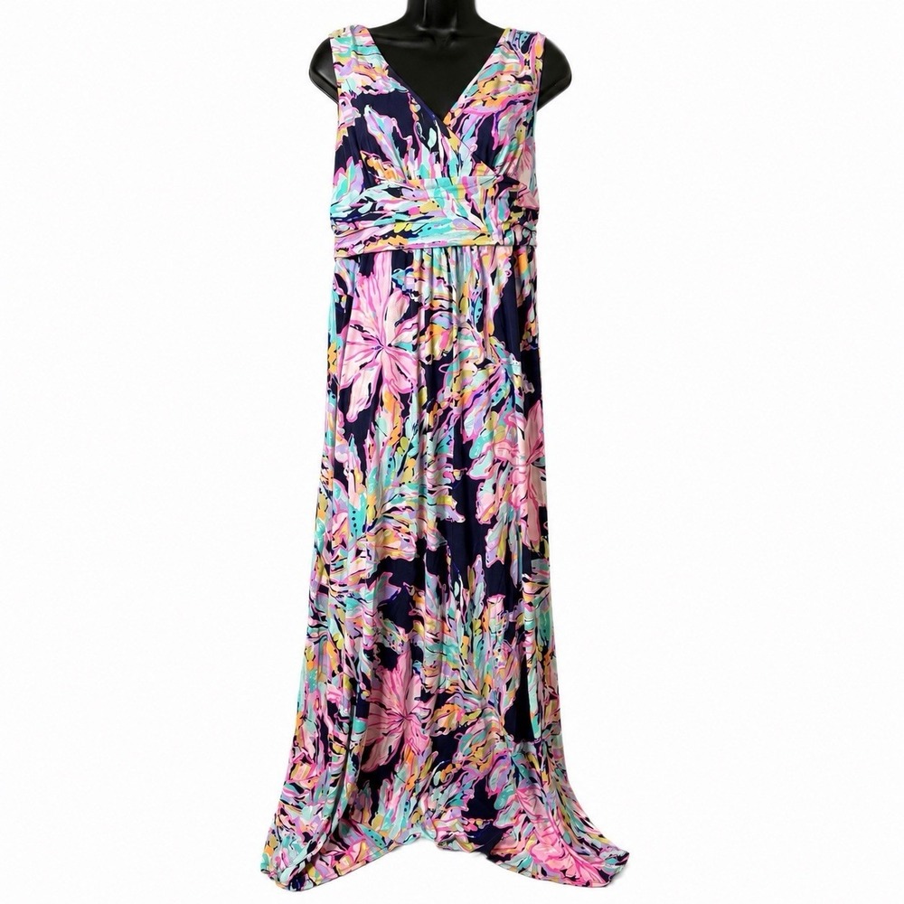 Lilly Pulitzer Women's XL Floral Sleeveless Long Maxi Dress Sloane Al Fresco